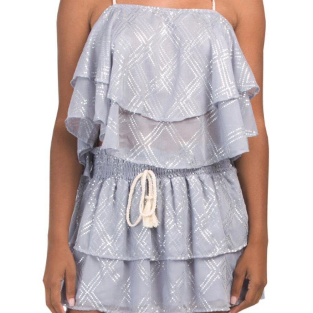 SURF GYPSY Juniors Metallic Deco Print Top M